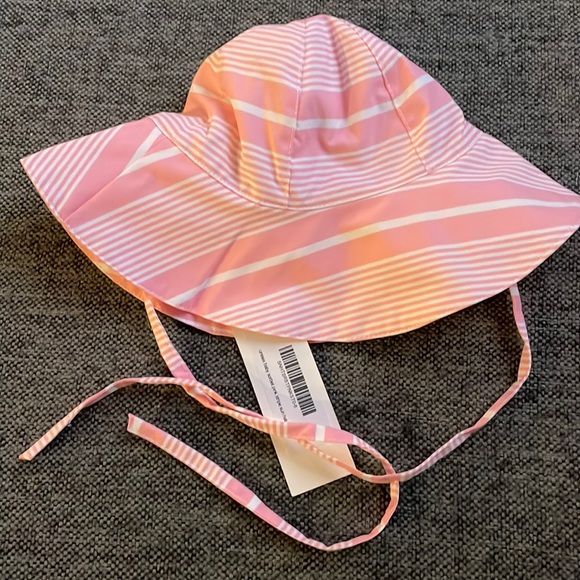 Minnow Other - New Minnow Baby Sorbet Pink Stripe Sun Hat Size 0-6 Months